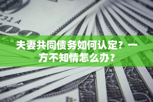 济南夫妻共同债务如何认定？一方不知情怎么办？